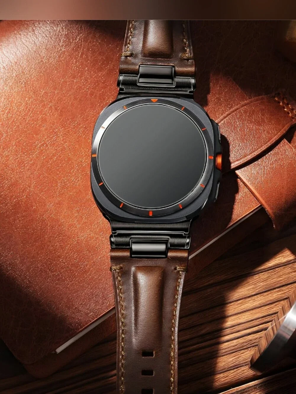 Quick Release Leather Band Galaxy Watch Ultra 47mm Vintage Style Fits 5.8-8.26